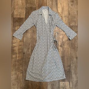 Max Studio Wrap Black/White Print Dress